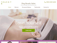 Tablet Screenshot of pingbeautysalon.com